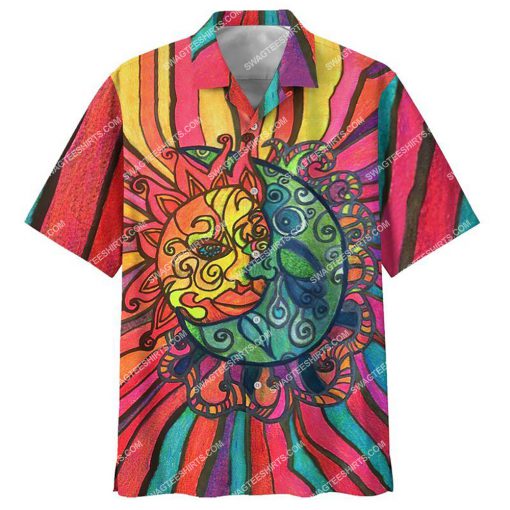 hippie sun and moon retro all over print hawaiian shirt 3(1)