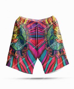 hippie sun and moon retro all over print shorts 1