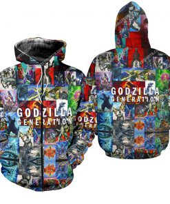 king of monsters godzilla generation all over print zip hoodie 1