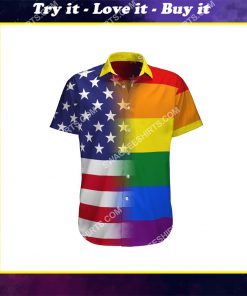 lgbt pride the rainbow flag all over print hawaiian shirt