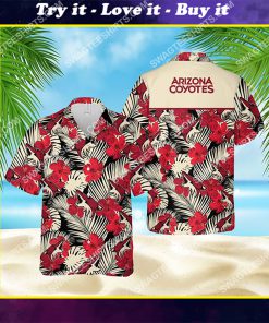 nhl arizona coyotes hockey all over print hawaiian shirt