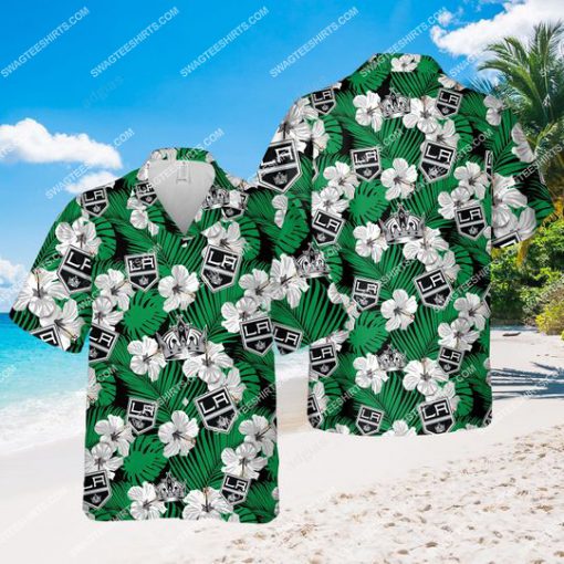 nhl los angeles kings team all over print hawaiian shirt 1