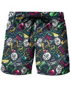 retro drink craft beer summer party all over print shorts 1