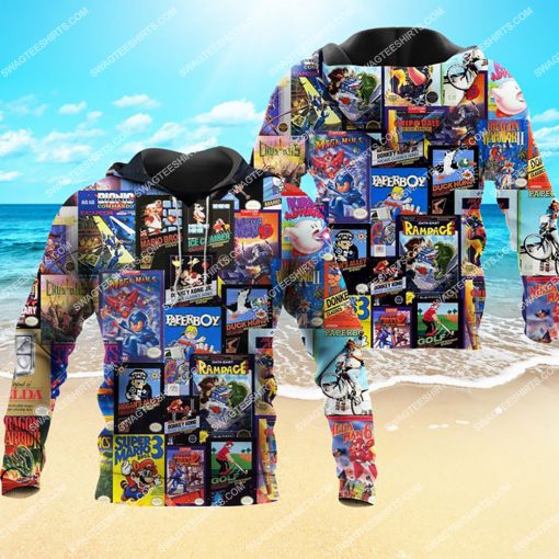 retro video game all over print hoodie 1