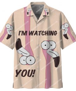 summer flamingo i'm watching you all over print hawaiian shirt 3(1)