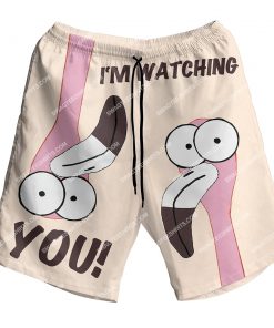 summer flamingo i'm watching you all over print shorts 1