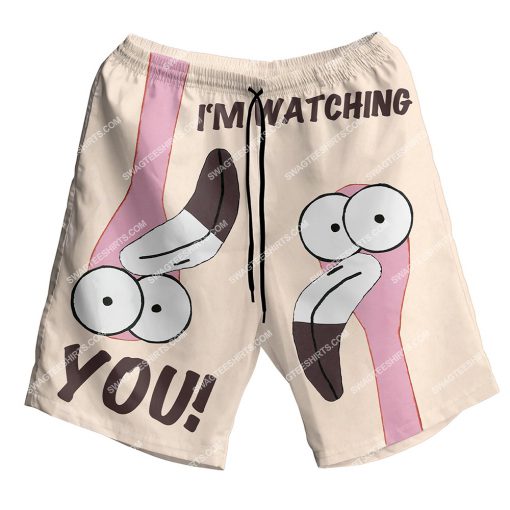 summer flamingo i'm watching you all over print shorts 1