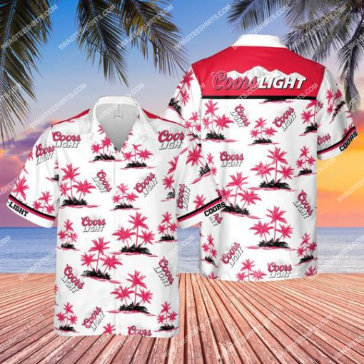 summer party coors light beer all over print hawaiian shirt 1
