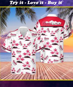summer party coors light beer all over print hawaiian shirt