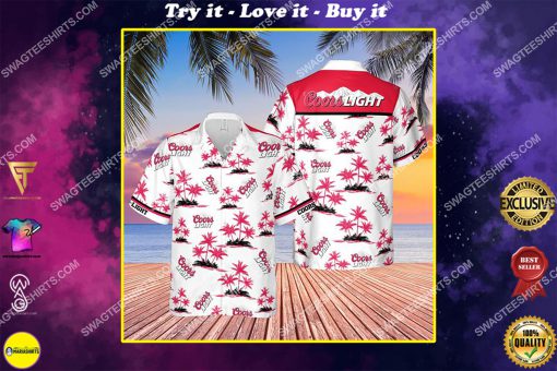summer party coors light beer all over print hawaiian shirt