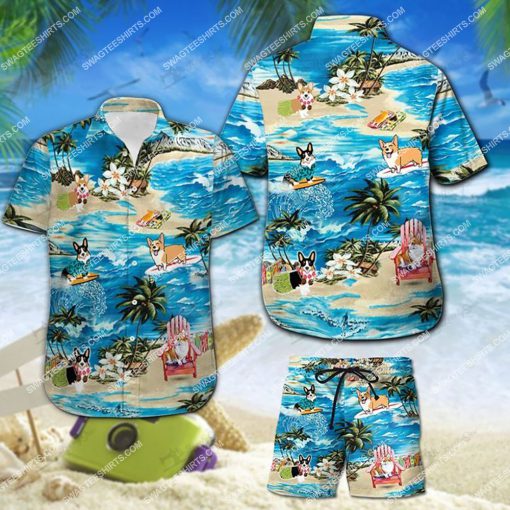 surfing corgi dog lover all over print hawaiian shirt 2(1)