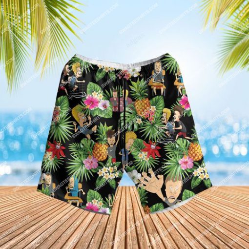 the beavis and butt-head tv show summer party all over print hawaiian shorts 1