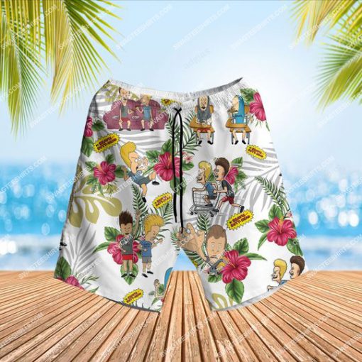 the beavis and butt-head tv show summer vibes all over print hawaiian shorts 1 - Copy