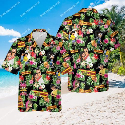 the bob's burgers tv show floral tropical all over print hawaiian shirt 1