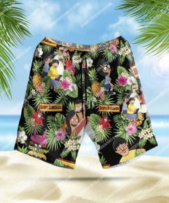 the bob's burgers tv show floral tropical all over print hawaiian shorts 1