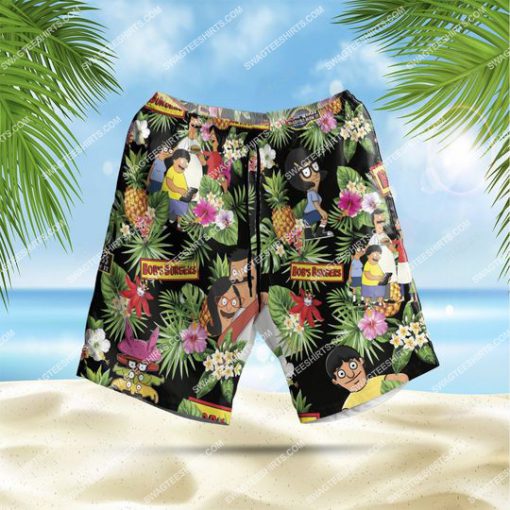 the bob's burgers tv show floral tropical all over print hawaiian shorts 1 - Copy