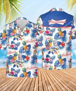 the budweiser beer summer vibes all over print hawaiian shirt 1