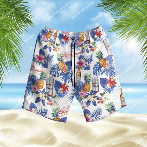 the budweiser beer summer vibes all over print hawaiian shorts 1 - Copy