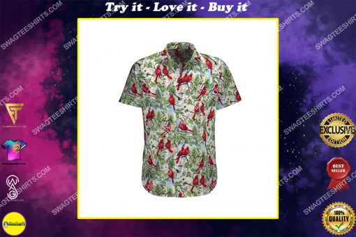 the cardinal bird all over print hawaiian shirt