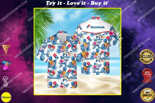 the domino's pizza all over print hawaiian shirt