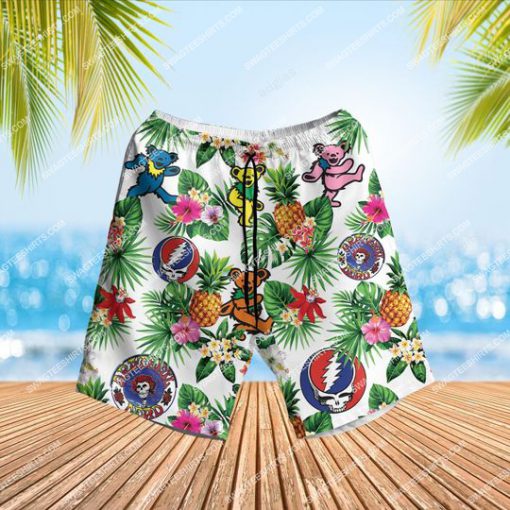 the grateful dead band summẻ vibes all over print hawaiian shorts 1 - Copy
