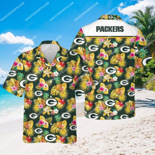 the green bay packers football team all over print hawaiian shirt 1