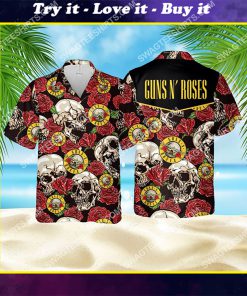 the guns n' roses band all over print hawaiian shirt