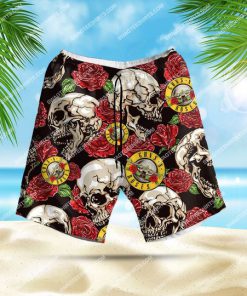 the guns n' roses band all over print hawaiian shorts 1