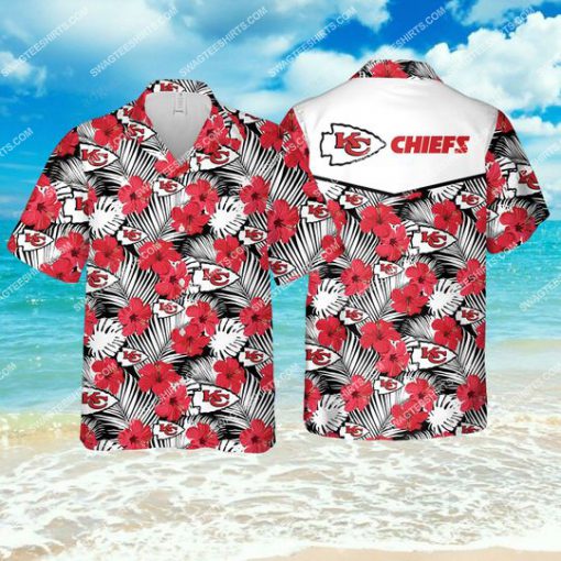 the kansas city chiefs football team all over print hawaiian shirt 1