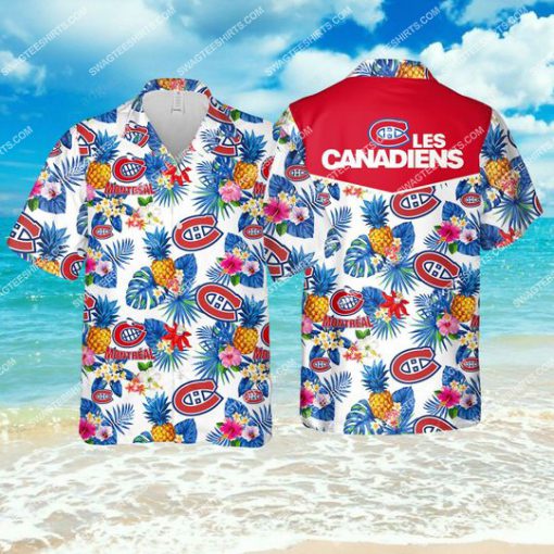 the montreal canadiens hockey all over print hawaiian shirt 1
