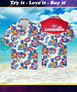 the montreal canadiens hockey all over print hawaiian shirt