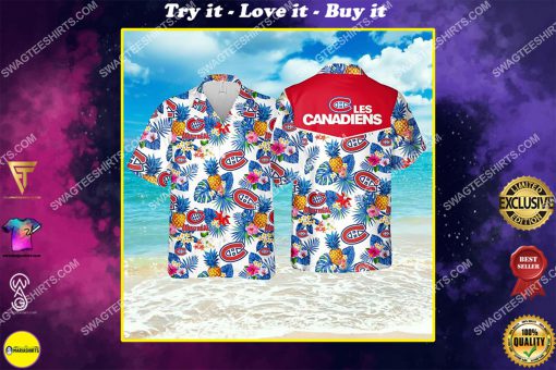 the montreal canadiens hockey all over print hawaiian shirt