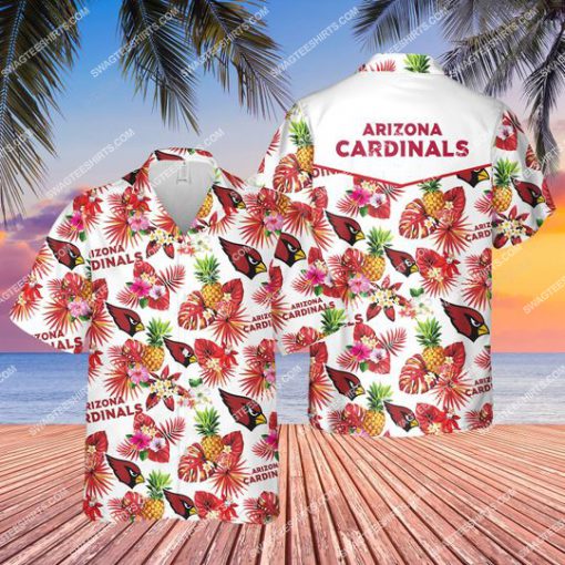 tropical arizona cardinals football all over print hawaiian shirt 1
