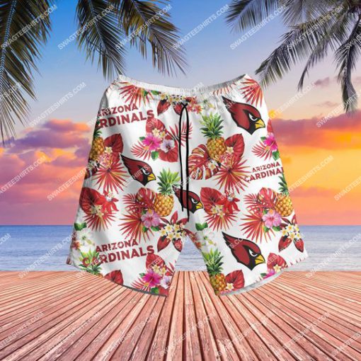 tropical arizona cardinals football all over print hawaiian shorts 1