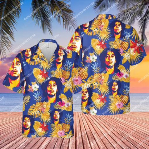 tropical bob marley all over print hawaiian shirt 1 - Copy