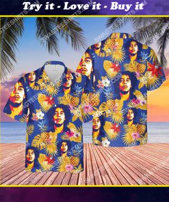 tropical bob marley all over print hawaiian shirt