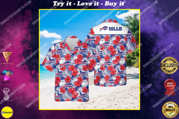 tropical buffalo bills football team all over print hawaiian shirt