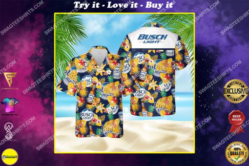 tropical busch light beer all over print hawaiian shirt