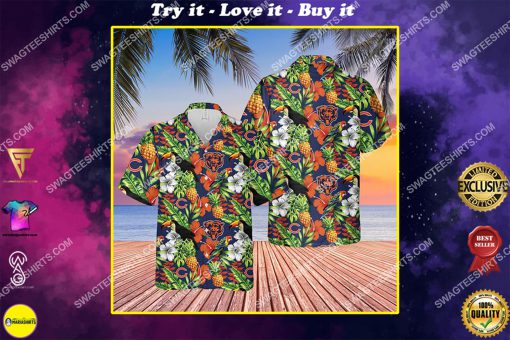 tropical chicago bears football team all over print hawaiian shirt