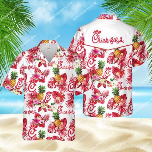 tropical chick-fil-a all over print hawaiian shirt 1