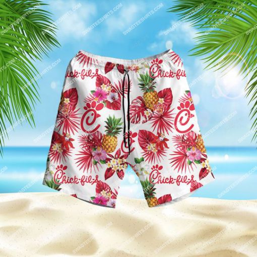 tropical chick-fil-a all over print hawaiian shorts 1 - Copy