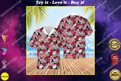 tropical flower pink floyd band all over print hawaiian shirt