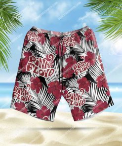 tropical flower pink floyd band all over print hawaiian shorts 1