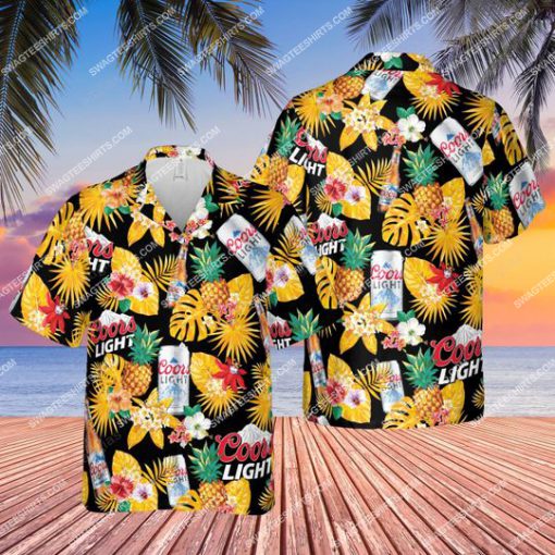 tropical fruit and coors light beer all over print hawaiian shirt 1 - Copy