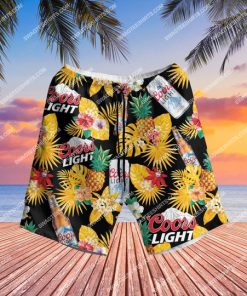 tropical fruit and coors light beer all over print hawaiian shorts 1