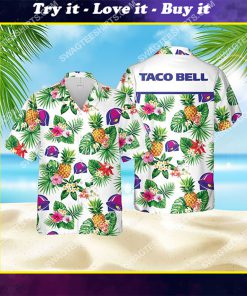 tropical fruit and flower taco bell all over print hawaiian shirt