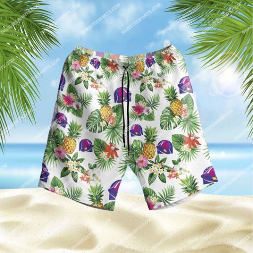 tropical fruit and flower taco bell all over print hawaiian shorts 1