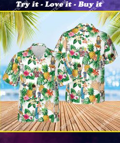 tropical fruit beavis and butt-head all over print hawaiian shirt