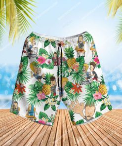 tropical fruit beavis and butt-head all over print hawaiian shorts 1 - Copy