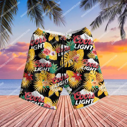 tropical fruit coors light beer all over print hawaiian shorts 1 - Copy
